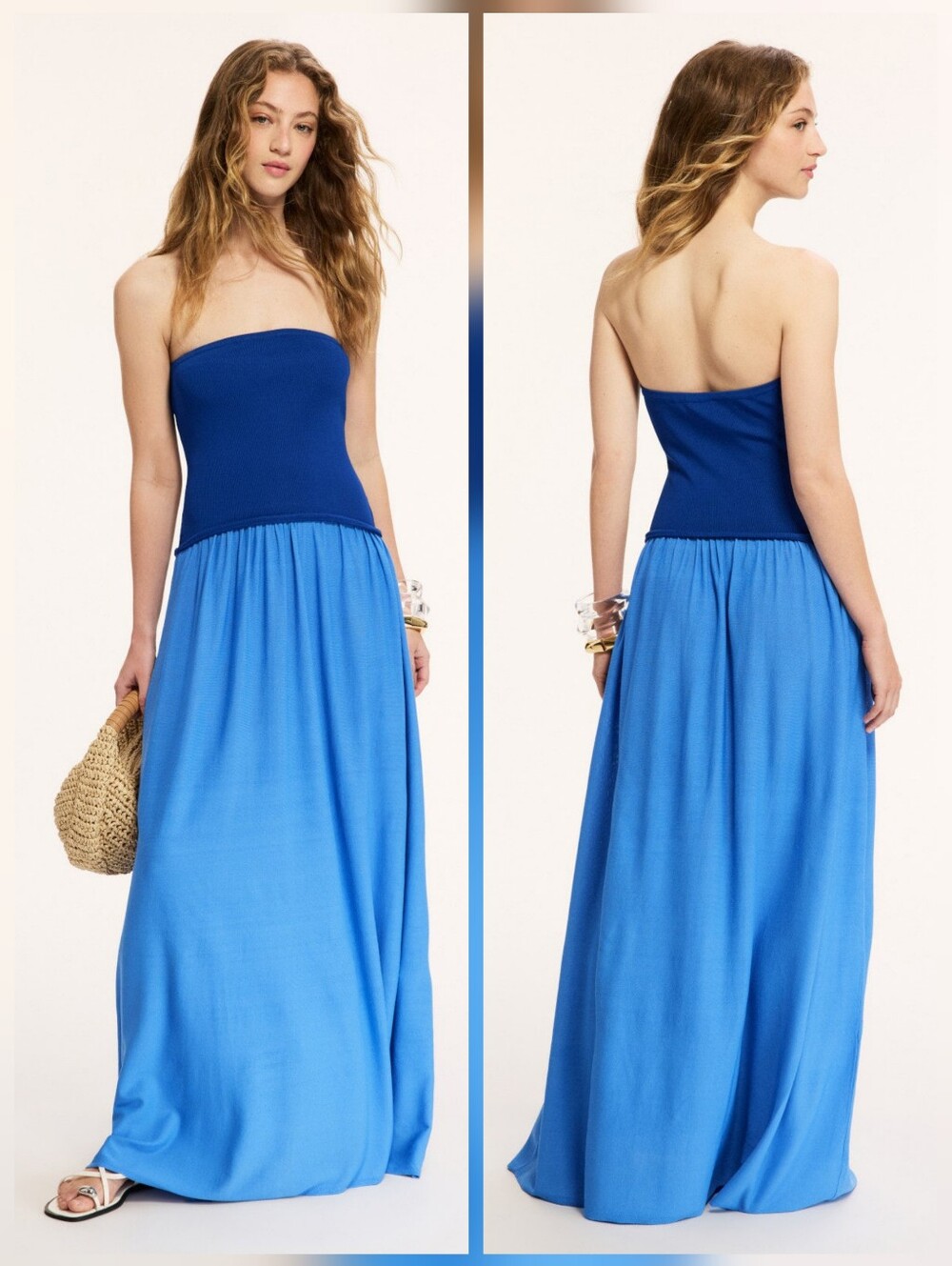 Solid & Striped Strapless Soglio Dress Strapless Sleeveless Size L